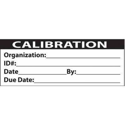 Label Kalibrasi DURO: Label Kalibrasi, Lbr 2 in, Tgi 1 in, Hitam/Putih - Safety