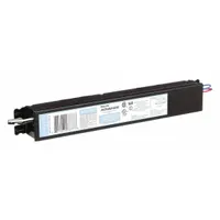Instant start electronic ballast for one F32T8 fluorescent lamp. Operates on 120 to 277V AC input and supports bulb wattages of 17, 25, 28, or 32 W. Suitable for commercial and industrial lighting fixtures such as troffers, strip lights, and signage
