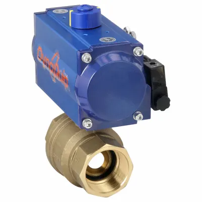 DYNAQUIP CONTROLS Katup Bola Dua Arah yang Dioperasikan Secara Pneumatik: 2 in Ukuran, Kuningan - Brass Pneumatically-Actuated Ball Valves