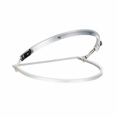 MSA Bingkai Pelindung Wajah: Tipe Pemasangan Beralur, Logam, Perak - MSA Hard Hat Adapters for Face Shields