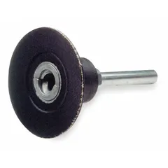 This backing pad supports TR quick-change discs for surface preparation, blending, and finishing. With a 2 in diameter and medium density, it provides controlled flexibility. The 1/4 in straight shank fits standard die grinders and rotary tools.
