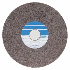 Aluminum oxide deburring wheel for carbon steel and soft metals. Medium, hard (8) grade. 6 in diameter, 1 in width, 1 in arbor. Sold as a 3-pack. Removes burrs and sharp edges from stamped, machined, and fabricated parts.