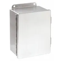 HOFFMAN Enclosure: 304 Stainless Steel, 10 in x 8 in x 4 in, NEMA 12/3R/4/4X, Solid Cover, Hinged (MPN A1008CHNFSS)