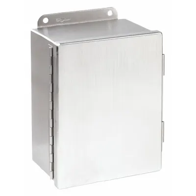HOFFMAN Enklosur: Baja Tahan Karat 304, 10 in x 8 in x 4 in, NEMA 12/3R/4/4X, Penutup Padat - Stainless Steel Enclosures
