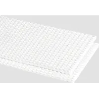 White food-grade multi-ply conveyor belting with a thickness of 1/8 in. Supplied cut to length with a 15 ft minimum. Designed for staple-style Alligator lacing. Suitable for conveying packaged or bulk food products in processing and packaging environments