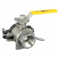316 stainless steel dry disconnect coupling with PTFE gasket and locking arm. Thread size 1-1/2 in, overall length 5 23/32 in. Full port Dry-Mate male x FNPT fitting type. Used for spill-free transfer of fluids in industrial piping systems