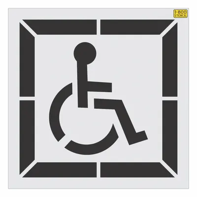 RAE Stensil Individu: Disabilitas dengan Batas, 30 in Tinggi Keseluruhan, 26 in Lebar Keseluruhan - Safety