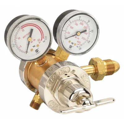SMITH EQUIPMENT Regulator Gas: Dua Tahap, Inlet CGA 510, Outlet 9/16"-18 M LH, 15 psig - Fuel Gas Regulators