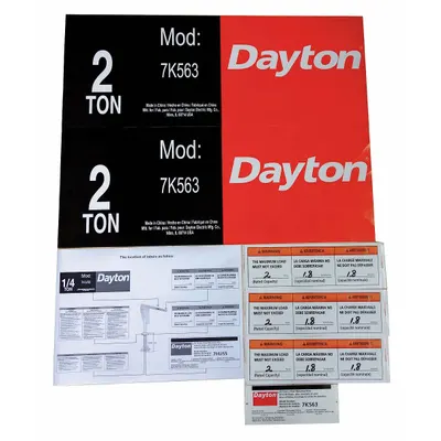 DAYTON Kit Label Derek Jib: Untuk 7K563 (MPN 28CH97) - GGS Material Handling Parts