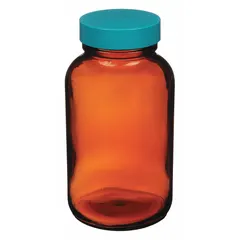 Amber Wide Mouth Glass Lab Bottle, 950 mL, 53-400, 99 mm Body Dia, Case of 12 (GLC-02161)
