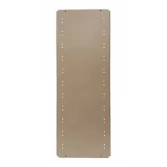 Solid steel shelf for standard metal shelving systems. Constructed from 18-gauge steel with a gray powder-coated finish. Provides a flat, durable storage surface with a capacity of 650 lb. Suitable for warehouses, industrial storage areas, and workshops.
