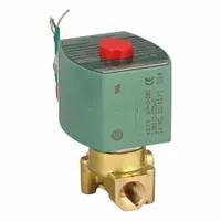 REDHAT Solenoid Valve: 2-Way, Normally Closed, 1/4 in Pipe Size, 24V AC, High Flow, Brass Body (MPN 8262H208)