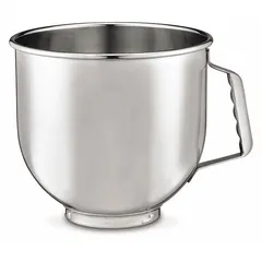 This 7-quart stainless steel mixing bowl is designed for use with compatible Waring commercial mixers. The stainless steel construction provides a sanitary surface suitable for mixing batters, doughs, and other food ingredients in professional kitchens and foodservice operations.
