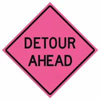Roll Up Traffic Sign: 48 in x 48 in Nominal Sign Size, Vinyl, 0.015 in, W20-2 MUTCD, Superbright (MPN 669-C/48-SBFP-DA)