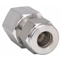 Compression x FNPT adapter for connecting 6 mm OD tubing to 1/4 in female NPT ports. Double-ferrule design provides leak-tight seal in industrial fluid systems. Compatible with Let-Lok fittings