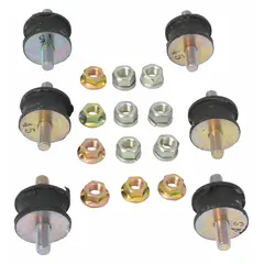Vibration mount kit designed to isolate vibration and reduce noise in industrial pump systems. Includes mounting components to dampen vibration and protect equipment and piping from excessive movement during operation.