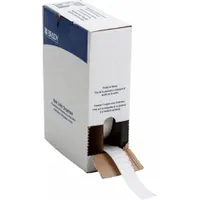 Pre-Cut Label Stock Roll: 3/8 in x 1 in, 1 in x 3/8 in, Polyester, White (Gloss), -94°F to 230°F (MPN BM-16-423)