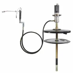 This WESTWARD grease dispensing piston drum pump is designed for transferring heavy lubricants from 55-gallon drums. With a 50:1 ratio, it delivers 50 times the input air pressure to the grease output. The pump-only unit requires a compressed air supply and is suitable for high-volume grease application in automotive service centers and industrial maintenance shops.