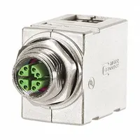 METZ CONNECT Panel Feed-Through Adapter: Panel Feed-Through, Zinc Die-Cast, M12 x RJ45, 1 Ports (MPN MWN911A415)