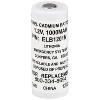 Battery: Nickel Cadmium, 1.2 V Volt, 1 Ah Battery Capacity, 1 3/4 in Overall Ht, 3/4 in Overall Dp (MPN ELB 1201N)