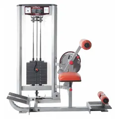 Steel back machine with powder-coated finish in gray and orange, vinyl padding, and 66-inch overall length. Designed for core strengthening and rehabilitation exercises targeting abdominal and lower back muscles.
