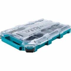 This security bar is designed for use with Makita Maktrak organizers to secure and organize hand and power tools. It measures 23 1/2 inches deep, 15 1/4 inches wide, and 3 3/8 inches high. Suitable for job-site storage and tool cribs to help prevent theft and misplacement.
