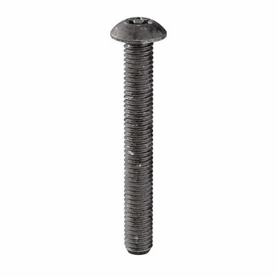 TAMPER PRUF SCREW Sekrup Tahan Kerusakan: #10-32 Ukuran Ulir, 1 1/2 in Pjg, Baja, Oksida Hitam - Button Head Tamper-Resistant Machine Screws