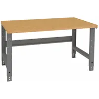 TENNSCO Workbench: Adj Ht, Laminated Hardwood Butcher Block, 60 in x 36 in, Gray (MPN WBA-1-3660W)