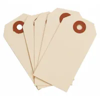 Manila cardstock shipping tag with 30-point thickness for attaching to packages, equipment, or inventory. Measures 3 1/4 inches high by 1 5/8 inches wide. Supplied in a 1,000-pack for identification and shipping applications