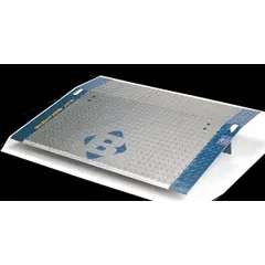 This aluminum dock plate bridges the gap between a loading dock and truck or trailer for forklift and hand-truck loading. It features a diamond treadplate surface for traction. Overall dimensions: 36 in length, 48 in width.