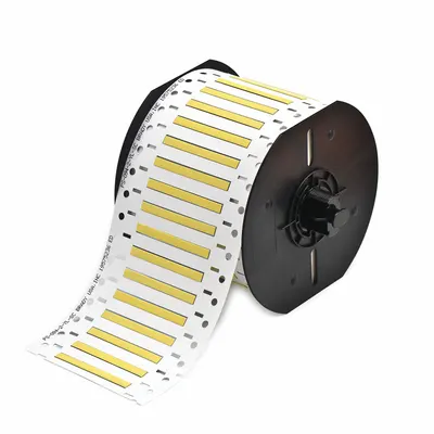 BRADY Label Selongsong: 3/32 in x 2 in, Poliolefin, Kuning (Matte) - Brady Precut Sleeve Label Rolls