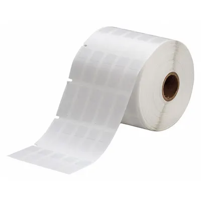 Label Pembungkus BRADY: 1 7/16 in x 1/2 in, Vinil, Putih (Matte) - Brady Precut Label Rolls