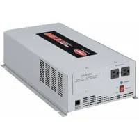 Converts 12V DC to 120V AC at 60 Hz with 2500 W continuous output. Features three AC outlets and terminal blocks for DC connection. Suitable for powering tools, pumps, and controls in off-grid or mobile applications where modified sine wave is acceptable