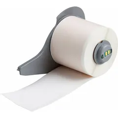 Continuous wraparound label roll, 2 inches wide by 50 feet long, made of white matte polyimide. Designed for use with the M710 printer series and M7-R4300 ribbon. Suitable for durable identification in industrial environments requiring resistance to high temperatures and chemicals.