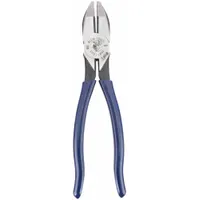 Linemans Plier: Flat, 8 5/8 in Overall Lg, 1 1/2 in Jaw Lg, 1 1/4 in Jaw Wd, 5/8 in Jaw Thick (MPN D201-8NE)