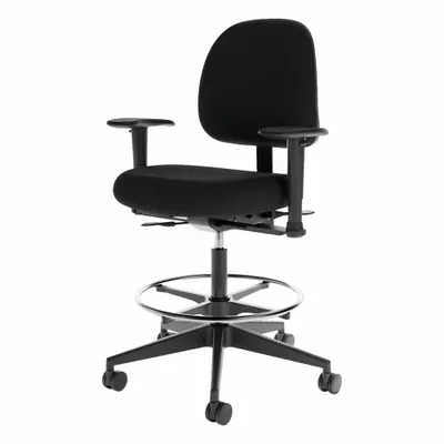 CRAMER Kursi Tugas: Cramer, Tinggi, Hitam, 15 in Tinggi Sandaran, 19 1/2 in Lebar Dudukan - Adjustable-Arm Office Chairs