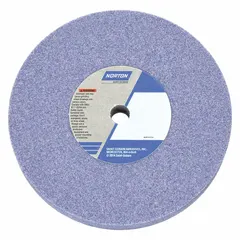Straight grinding wheel for moderate-to-heavy grinding of tool steels. Type 1 shape, dimensions 6" diameter, 1" thickness, 1-1/4" arbor hole. 32A60-KVBE specification, hardness K. Pack of 5. Used in metalworking for shaping, deburring, and sharpening hardened steel components.