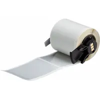 Pre-Cut Label Stock Roll: 1 29/32 in x 3 in, 3 in x 1 29/32 in, Polyester, Silver (MPN M6-37-435)