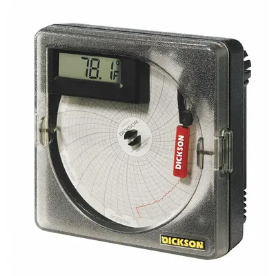 DICKSON Perekam Grafik Melingkar: Perekam Grafik Melingkar, Suhu°C/Suhu°F, -30°C hingga 50°C - Circular Chart Recorders