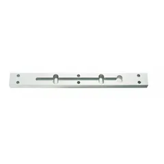 Aluminum filler plate from ALARM CONTROLS, measuring 1 in height and 1/2 in width. Designed for use with compatible enclosures, such as model 600S, to cover unused openings and maintain enclosure integrity.