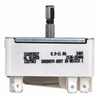 This surface element switch controls the operation of cooktop heating elements in compatible ovens. It allows selection of heat settings for surface cooking. As a replacement part, it restores functionality to the cooktop controls