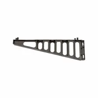 This universal shelf bracket from the Elevation series supports vented shelf plates in commercial shelving systems. It measures 48 inches in depth and 10 inches in length, with a black finish. Suitable for foodservice, storage, and industrial shelving applications
