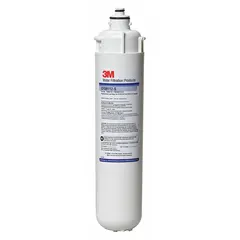 This quick-connect water filter is designed for drinking fountains and beverage machines. It reduces sediment using polyphosphate media, with a flow rate of 1.5 gpm and a capacity of 10,000 gallons.