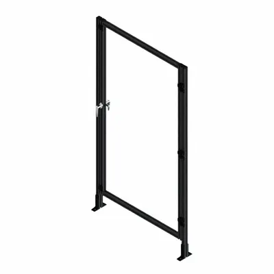 FAZTEK Pintu Sistem Rangka T-Slot: Berdiri Sendiri, Hitam, Ayunan Kanan - Clear Plastic Standalone Door Kits