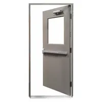 Security Door with Frame: Rectangle Window, 45 min Fire Rating, 84 in Door Opening Ht, Locking Trim (MPN HDQH3684RH)
