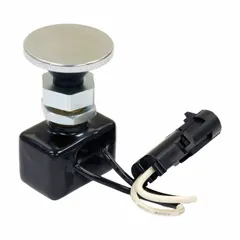 The BUYERS PRODUCTS B90 is a push/pull switch for on/off control of vehicle electrical circuits. It is used in trucks, buses, and heavy equipment for functions such as lights, fans, or auxiliary power.