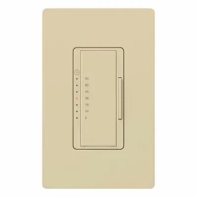 LUTRON Pengatur Waktu Hitung Mundur: Maks 1 jam, Min 5 menit, SPST, 120V AC, Tanpa Pelat Dinding - Digital Pre-Set Countdown Timers without Wall Plates