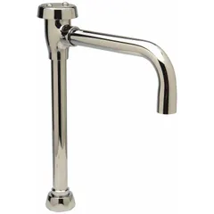 Atmospheric vacuum breaker spout for water media, constructed of rough brass with male NPT connections. Features 6-inch MNPT x MNPT pipe size. Suitable for backflow prevention in water supply systems. No freeze protection.