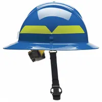 BULLARD Wildland Fire Helmet: Blue, Full Brim, Chin Strap, 6-Point Sure-Lock(R) Ratchet (MPN FHBLR)