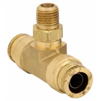 Push-Fit Tee Fitting: 3/8 in Pipe 3/8 in OD x 3/8 in OD Fitting Size, MNPT x Tube x Push-to-Connect (MPN 172PTC-6-6)